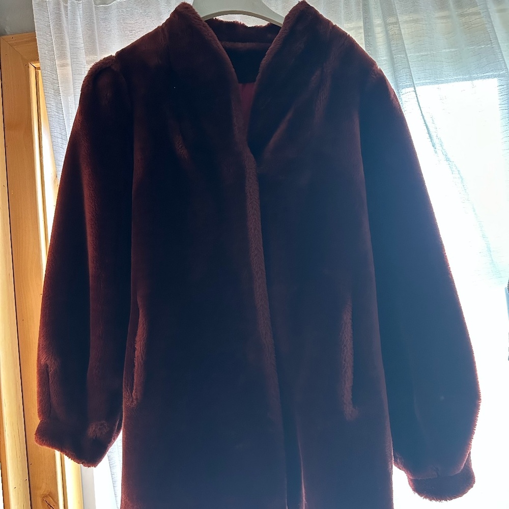 Rust Colored Synthetic fur Coat